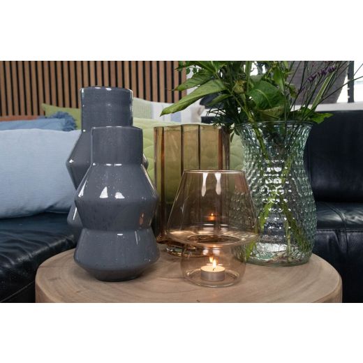 Vase Zigzag 2.0 Solid Sombre Gris h24 d14