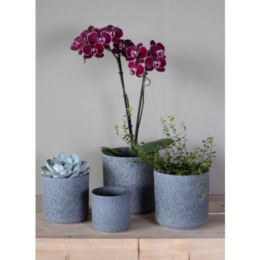 Cylinder Planter Ceramic black h13 d13 