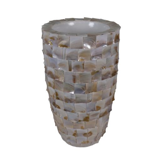 Pearl Structure Cache-Pot beige h70 d35 