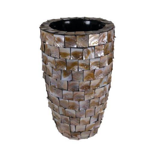 Taupe Pearl Structure Planter h70 d35 