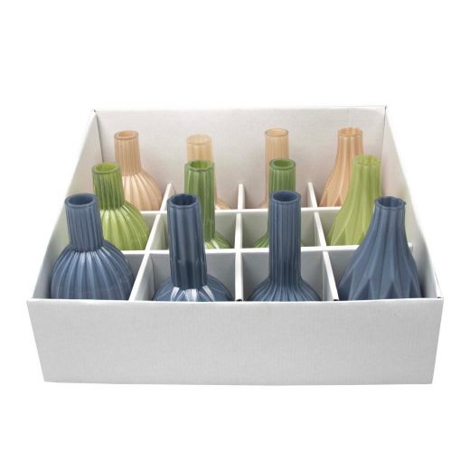 Bottle Vase Display 4 assorti h12 d9 (12pcs)