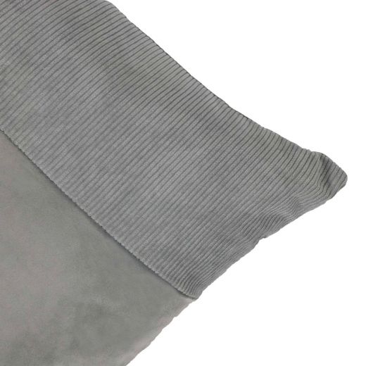 Cushion velvet l. grey & corduroy 45 x 45 cm