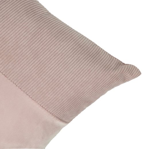 Cushion velvet soft pink & corduroy 45 x 45 cm