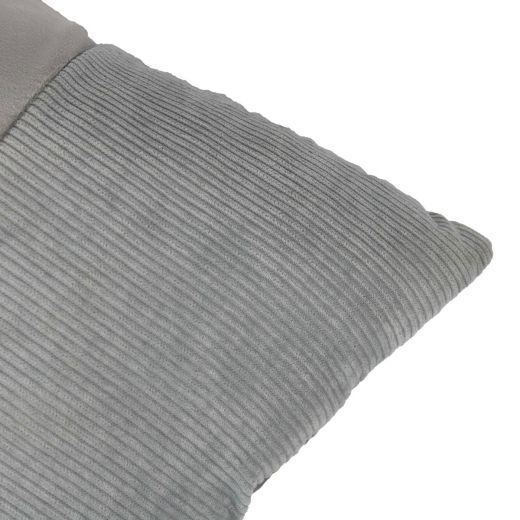 Cushion velvet l. grey & corduroy 30 x 50 cm