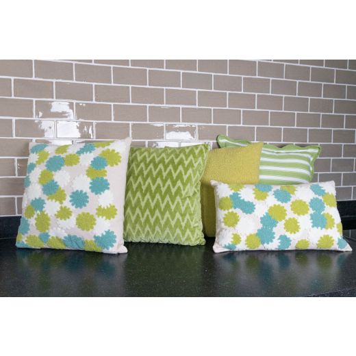 Cleo Kussen chevron groen 45x45cm