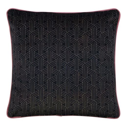 Joka coussin noir/rose  45x45 cm