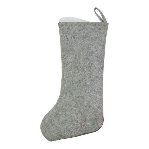 Knitted Rudolf x mas sock grey 25x46 cm 