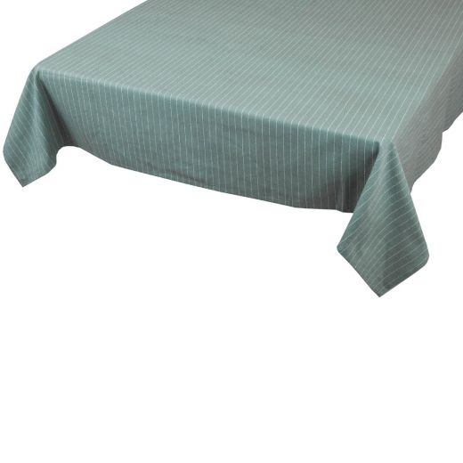 Pinstripe Tablecloth Textile sage green 140x300cm 