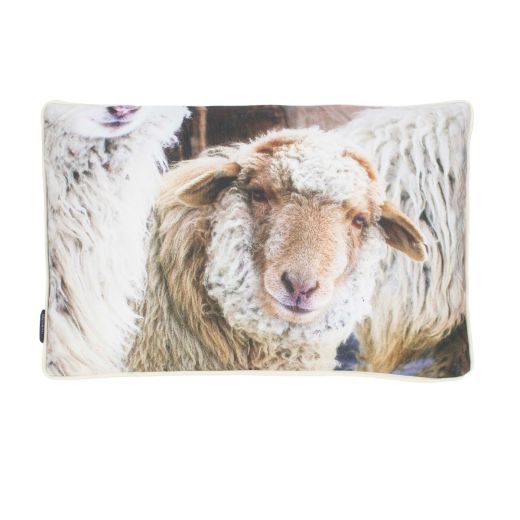 Schapen buitenkussen beige 40x60cm