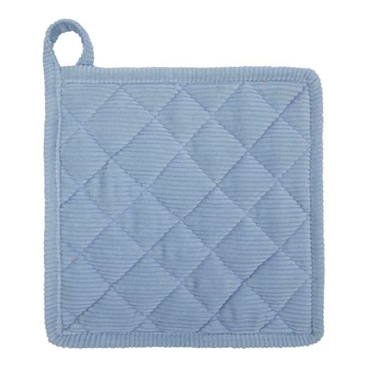 Corduroy pannenlap blauw  20x20cm