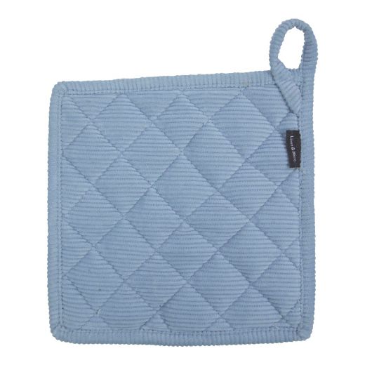 Corduroy pannenlap blauw  20x20cm