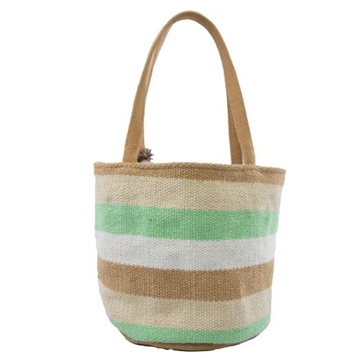 Basket streep beige blauw h38 d38