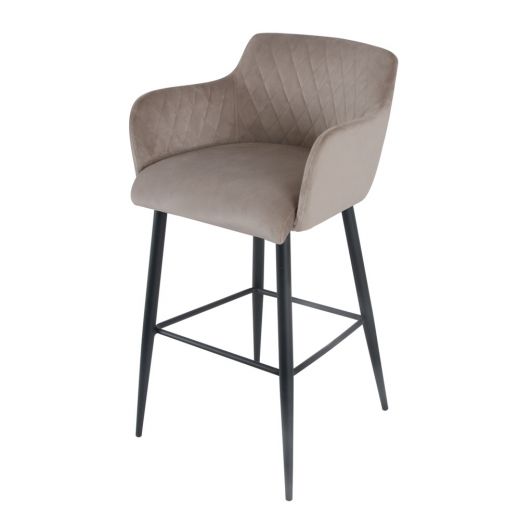 Bar stool Velvet Velvet Metal 75 cm Rose - Velvet Taupe