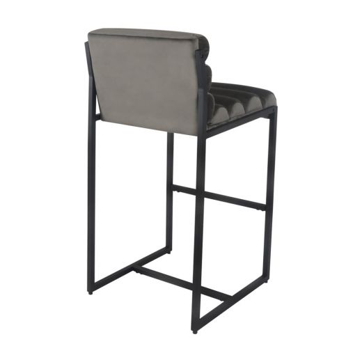 Bar stool Design stool 75 cm Velvet Tony - Velvet Gray