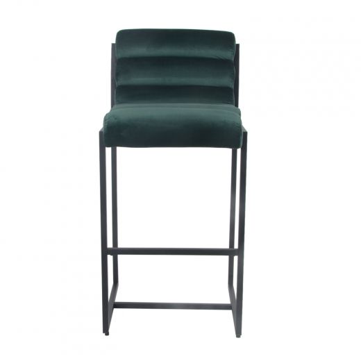 Bar stool Design stool 75 cm Velvet Tony - Velvet Dark Green