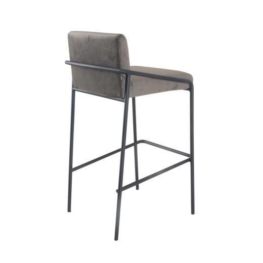 Bar stool Velvet velvet metal 75 cm Lev - Velvet Gray