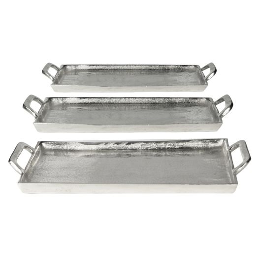 serving tray silver look 40x27cm