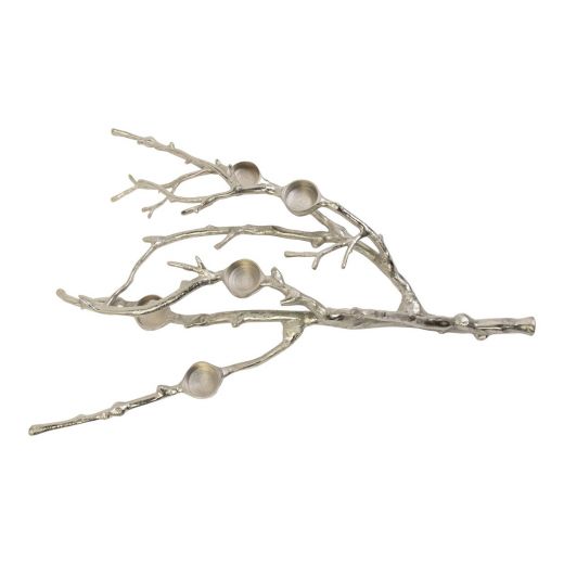 Bougeoir branch argent h18 d70x48cm