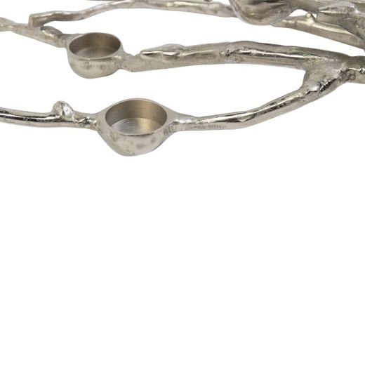 Bougeoir branch argent h18 d70x48cm