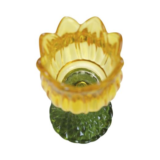 glas waxinelicht tulp geel 17cm