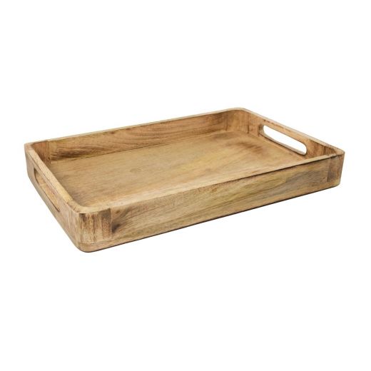 tray mango wood rectangle 45/40/35 x 30/27/23 x 5cm (set of 3)