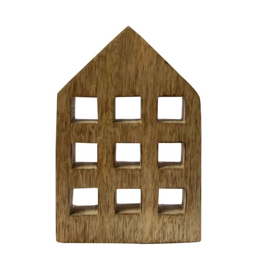 Decoration House bois de manguier h15 d10cm