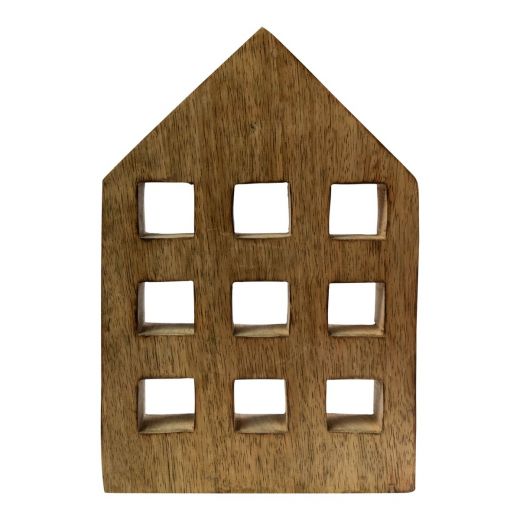 Decoratie House mango hout h20 d13cm