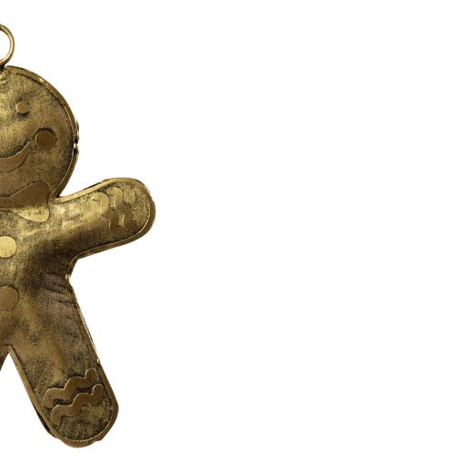 Hanging Decoration gingerbread man gold 12x16x26cm