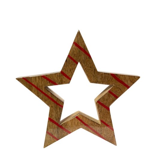 Decoration Star hollow bois de manguier 20x20x3,5cm