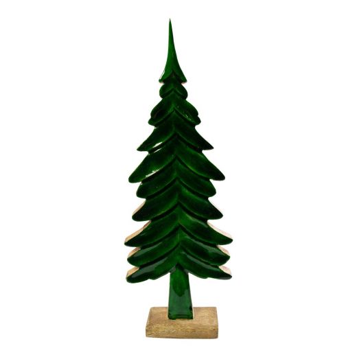 Christmas tree on foot green mango wood h39 d13cm