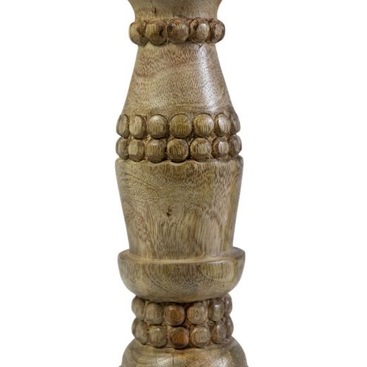 Candle Holder mango hout bubbel 25cm