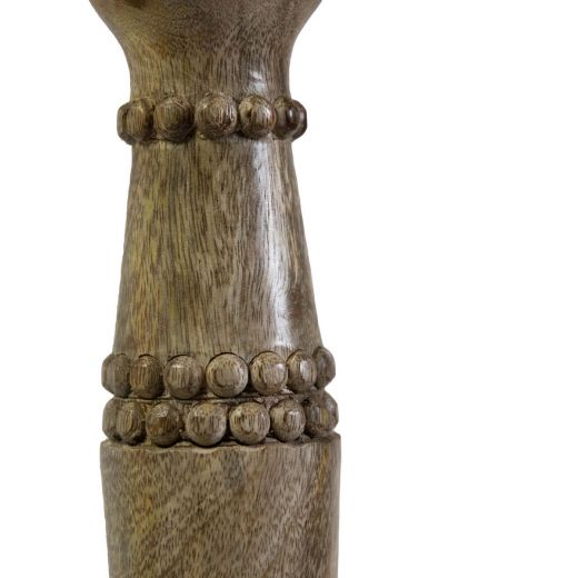 Candle Holder mango hout bubbel 30cm