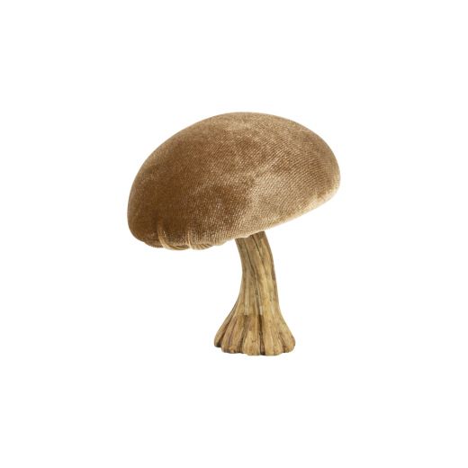 décoration velours champignon beige 10cm