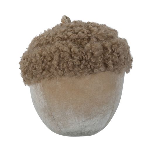 decoratie fluweel eikel creme 25cm*