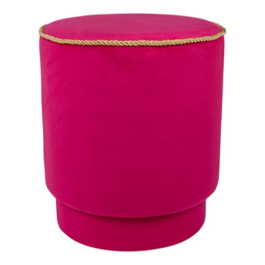 pouf velours or fuchsia 38x38x45cm