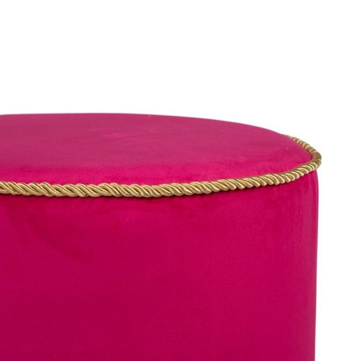 pouf velours or fuchsia 38x38x45cm