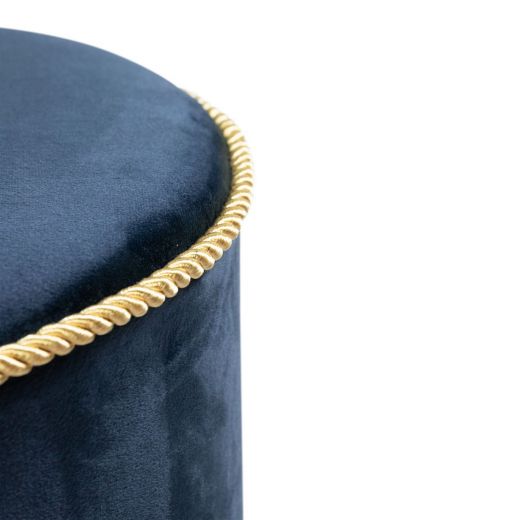 pouf velours or navy 38x38x45cm