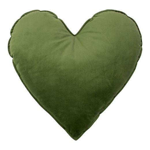 Coeur Coussin Velours pomme vert 45cm