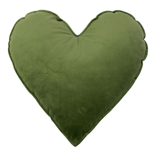 Coeur Coussin Velours pomme vert 45cm