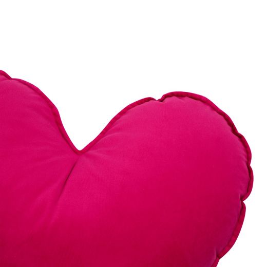 Coeur Coussin Velours fuchsia 45cm