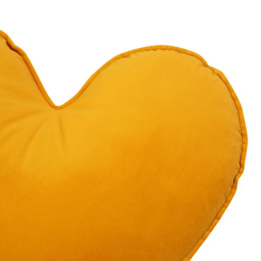 Coeur Coussin Velours miel jaune 45cm