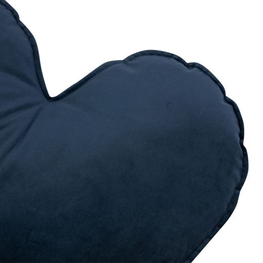 Coeur Coussin Velours bleu marine 45cm