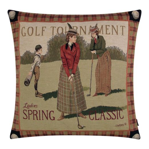 gobelin kussen dames golf 45x45cm