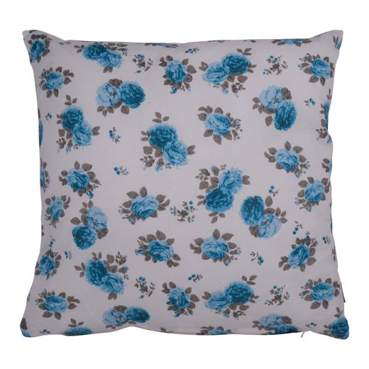 Cushion Two Flowers 45x45 Turquoise