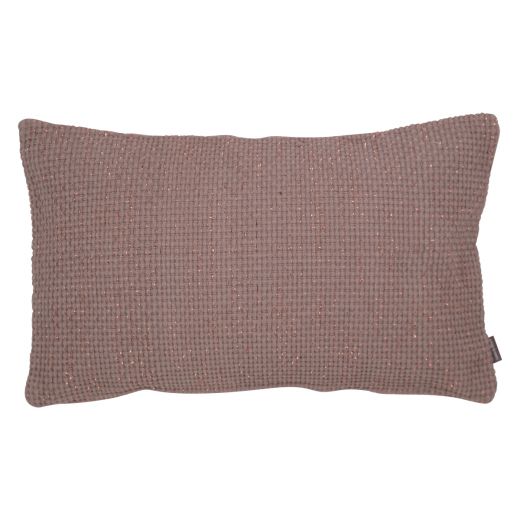 Cushion Duo weave Lurex 30x50 Taupe/Copper