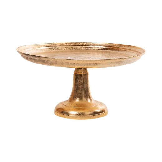 serving tray on foot champagne gold 35x35x20cm