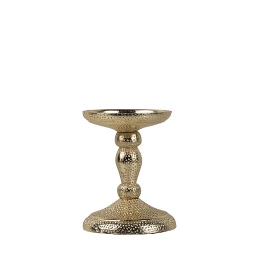 candlestick hammered champagne gold 12,5x10 cm