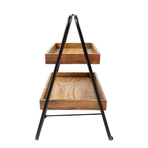 Etagere hout rechthoekig h38 d33cm