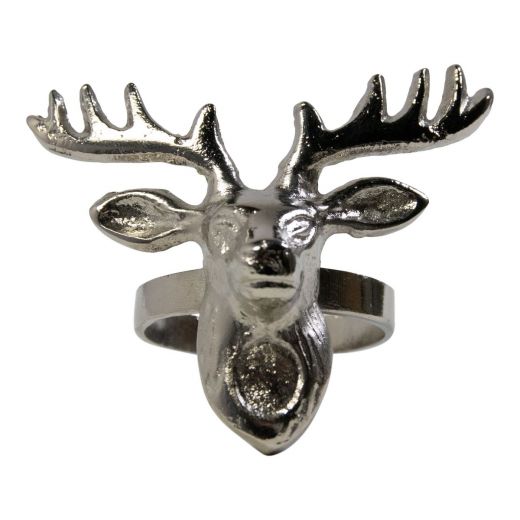 Napkin Ring deer silver 6x7x6cm (set of 4)