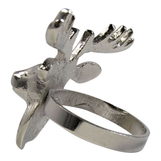 Napkin Ring deer silver 6x7x6cm (set of 4)